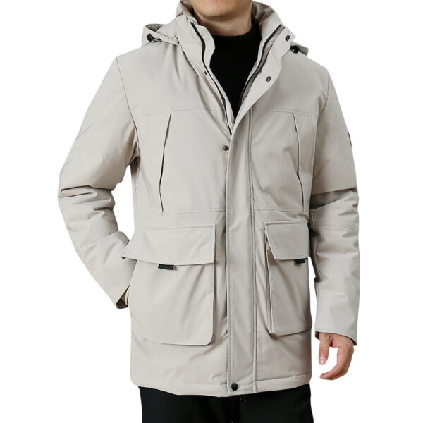 2020 Winter White Duck Down Mid-Length Men's Down Jacket Jacket Removable Loose Warm Casual Men's Clothing 5709