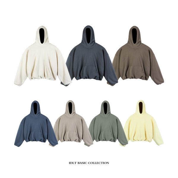 IDLT plush velvet version short wide and oversized double-layer hoodie sweatshirt men and women kanye OVERSIZE street trend INS