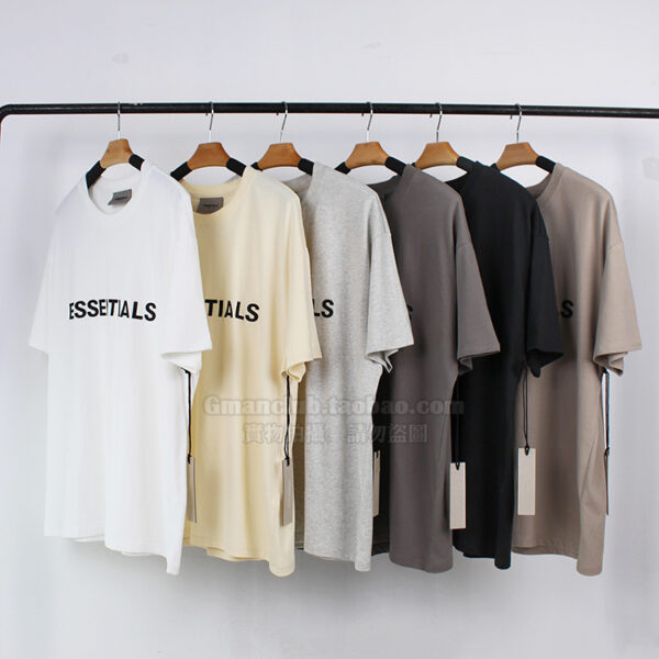 Gman High Street FOG ESSENTIALS double-lined chest letter printing round neck loose short-sleeved TEE shirt 6 colors