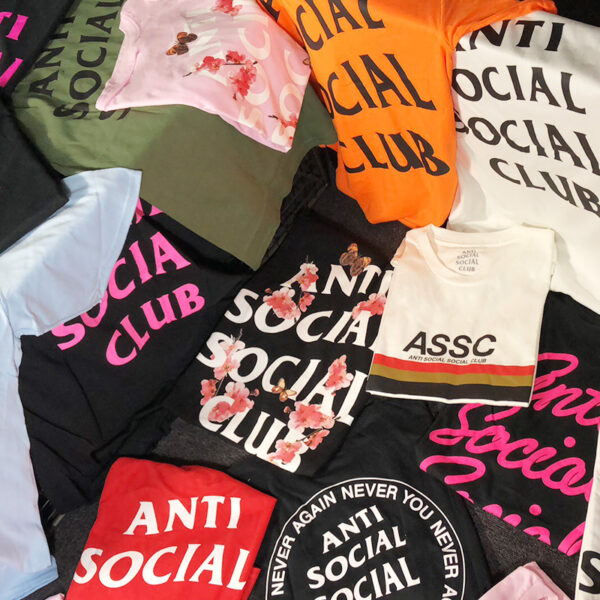 过验GX ASSC ANTI短袖fog樱花t恤social男女基础联名club酒红色