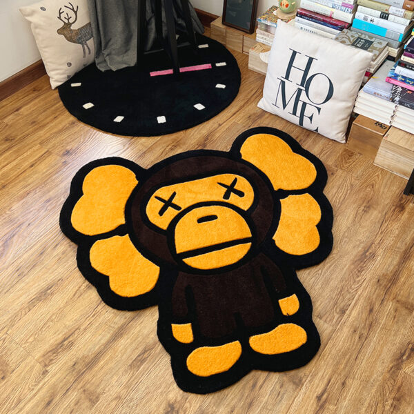 Fashion brand bapekaws handmade acrylic carpet tufting thickened no-wash bedroom bedside study chair cushion