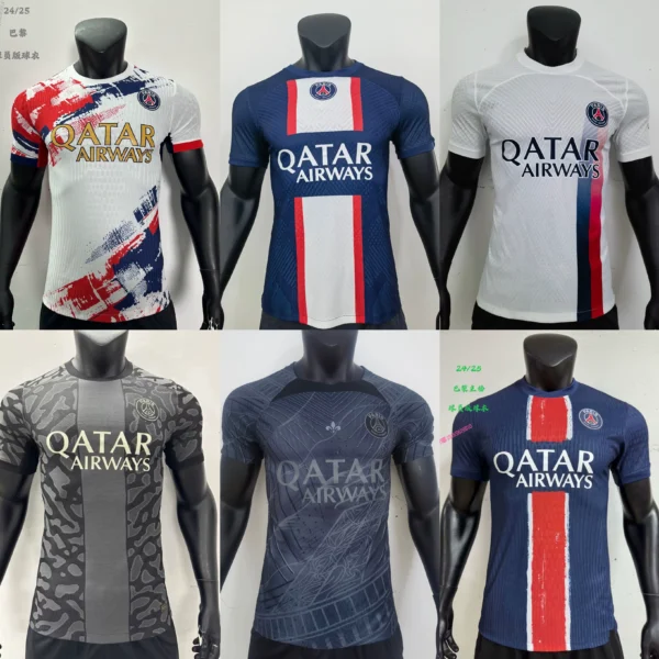 Special commemorative edition player style goalkeeper uniform new and old Paris home and away jerseys pre-match training football uniforms