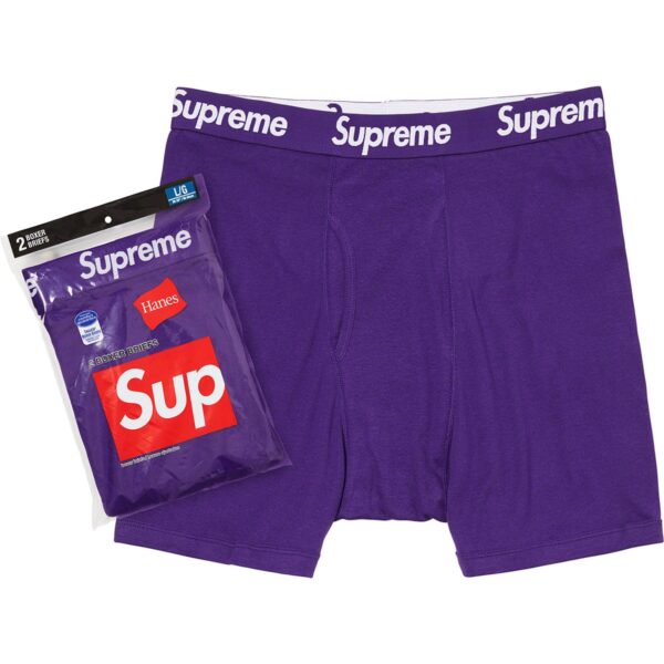 Supreme SS21 Hanes Boxer Briefs紫色四角打底情侣平角潮牌内裤