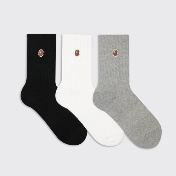 Japanese trendy brand ape head embroidered mid-calf socks for men and women Japanese version of trendy street sports fitness socks spring and summer pure cotton