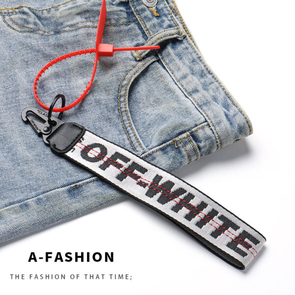 offwhite keychain European and American trendy brand keychain car key pendant buckle card camera wrist camera belt