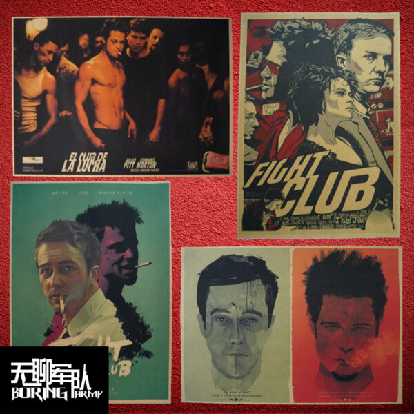 Fight Club fight club movie kraft paper poster decorative painting cafe bar photo frame wall