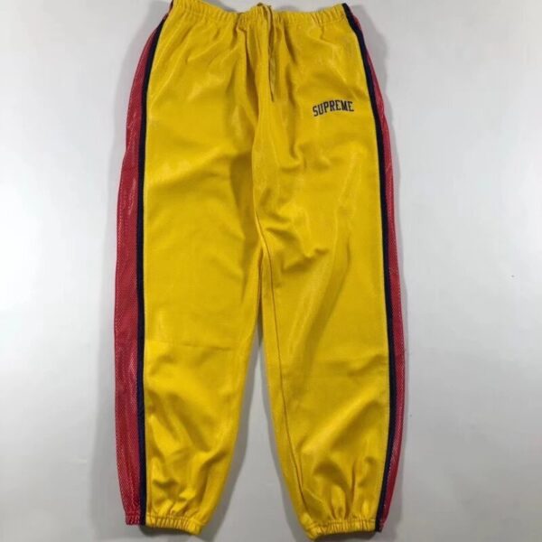 Supreme bonded mesh track pant 18SS 撞色拼接网眼裤男女休闲情侣欧美运动裤下装搭配修身