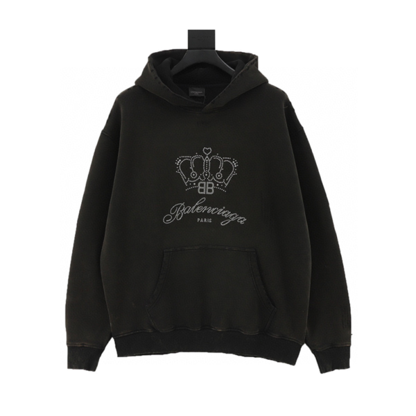 Crown hot diamonds and velvet hooded sweatshirts for men and women