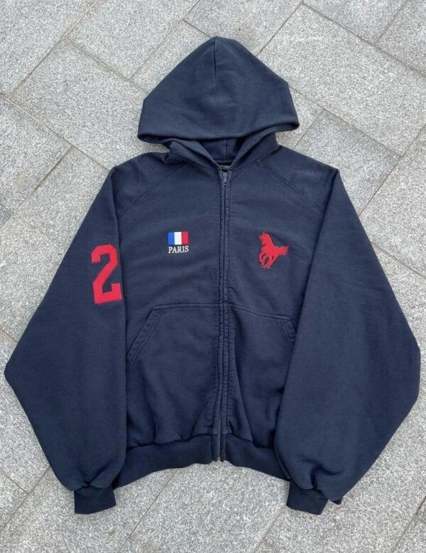 War horse embroidery full spring new hooded sweatshirt