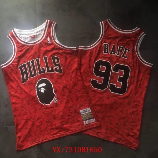 Red printed jersey densely embroidered basketball jersey 580-314