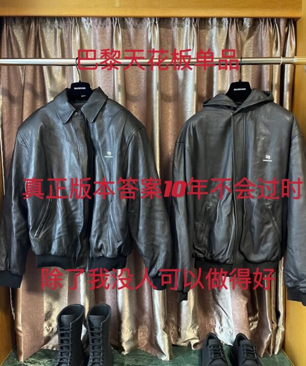 Hot tide independent first-layer goatskin leather jacket Paris taxi authentic Bemberg cupro lining version answer Kanye Bieber unlimited upper body leather jacket taxi leather jacket terminator rushes through Y