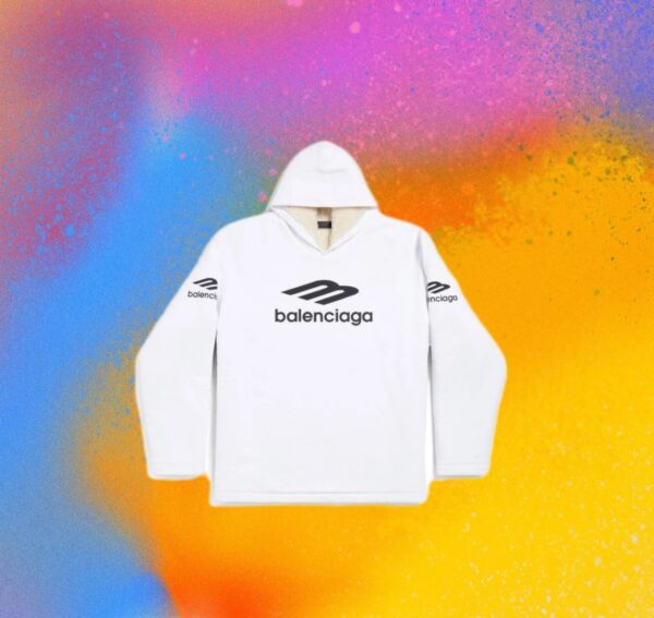 (In stock) Independent ski series 3M material/special arrangement structure recycled polyester lining doubles the cold resistance, streamlined version white hooded sweatshirt