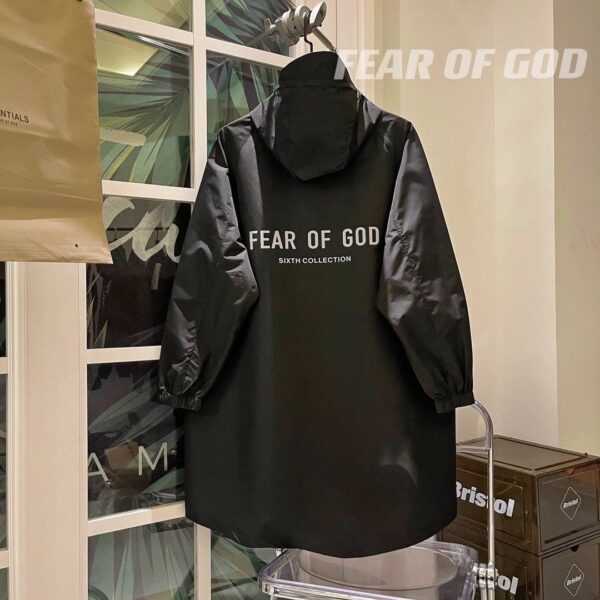 FEAR OF GOD FOG Season 6 6TH Fog Jerry same style 3M reflective European and American high street nylon canvas zipper long raincoat poncho windbreaker coat hooded jacket dark style 312